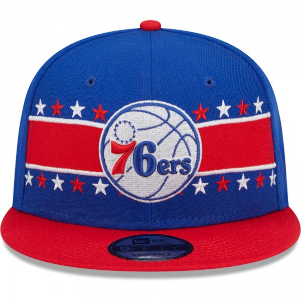 Бейсболка Philadelphia 76ers New Era Banded Stars 9FIFTY - Royal