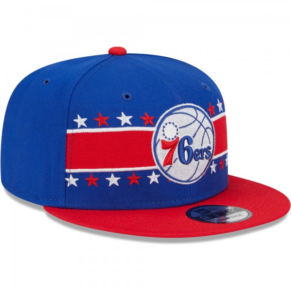 Бейсболка Philadelphia 76ers New Era Banded Stars 9FIFTY - Royal