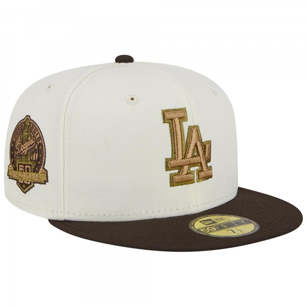 Бейсболка Los Angeles Dodgers New Era 50th Team Anniversary 59FIFTY - White/Brown