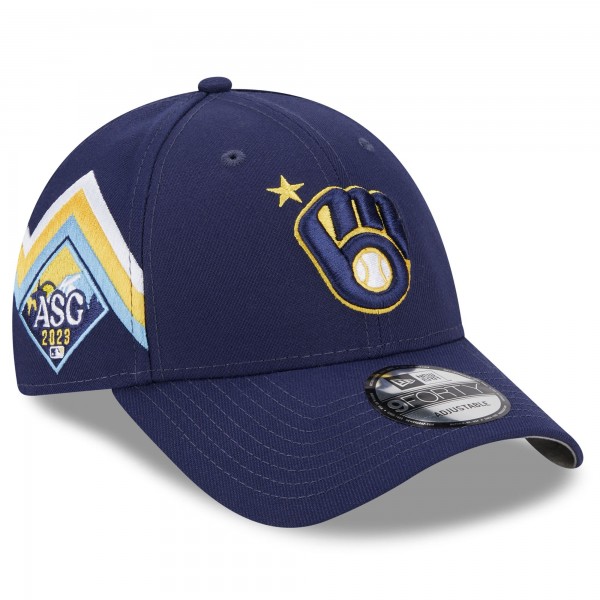 Бейсболка Milwaukee Brewers New Era 2023 MLB All-Star Game Workout 9FORTY - Navy