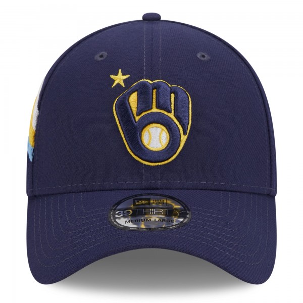 Бейсболка Milwaukee Brewers New Era 2023 MLB All-Star Game Workout 39THIRTY - Navy