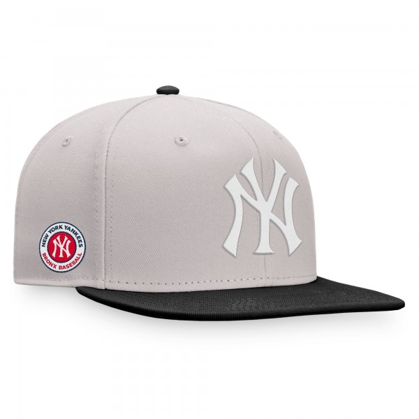 New York Yankees Fanatics Gray/Black Sky Team Patch Snapback Hat