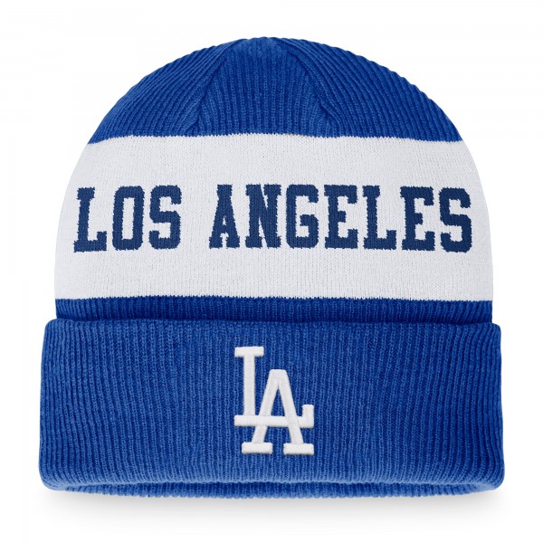 Шапка Los Angeles Dodgers Wordmark Cuffed Knit - Royal/White