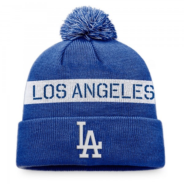 Шапка с помпоном Los Angeles Dodgers League Logo Cuffed Knit - Royal/White