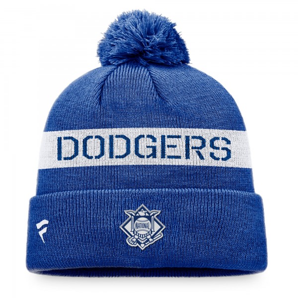 Шапка с помпоном Los Angeles Dodgers League Logo Cuffed Knit - Royal/White
