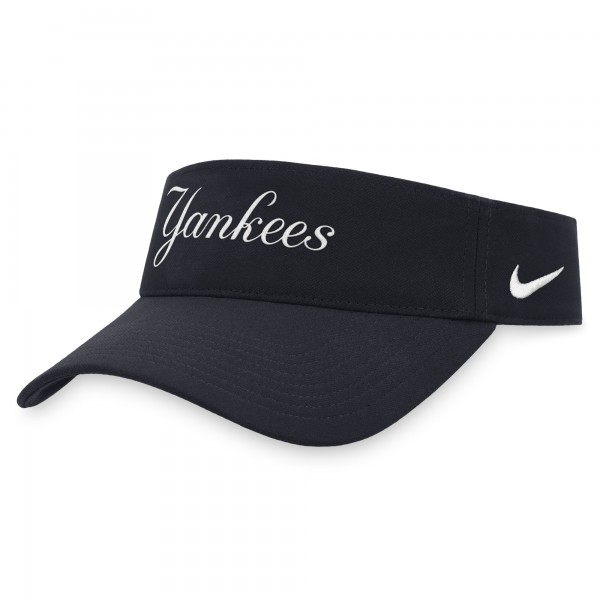 New York Yankees Nike Wordmark Performance Adjustable Visor - Navy