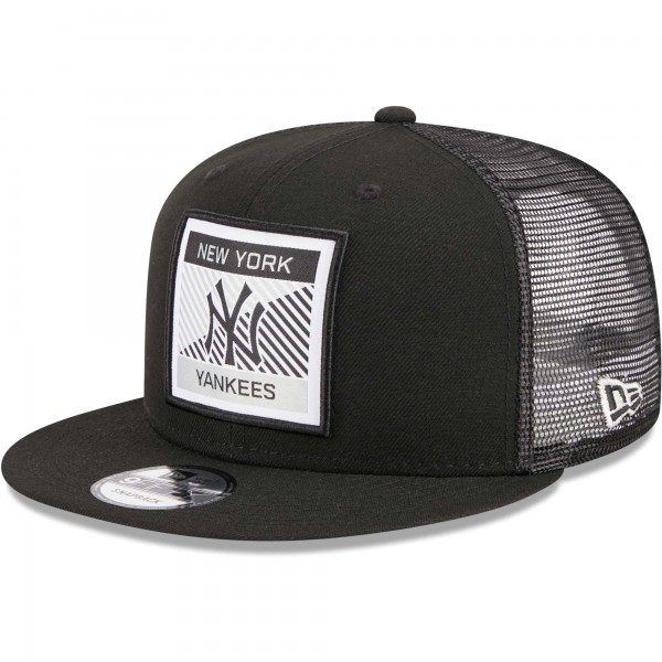 Бейсболка New York Yankees New Era Scratch Squared Trucker 9FIFTY - Black