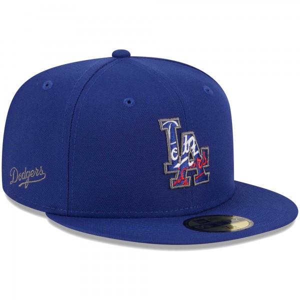 Бейсболка Los Angeles Dodgers New Era Script Fill 59FIFTY - Royal