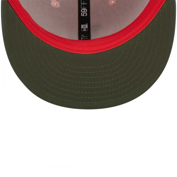 Бейсболка Los Angeles Dodgers New Era  Olive Undervisor 59FIFTY - Pink/Blue