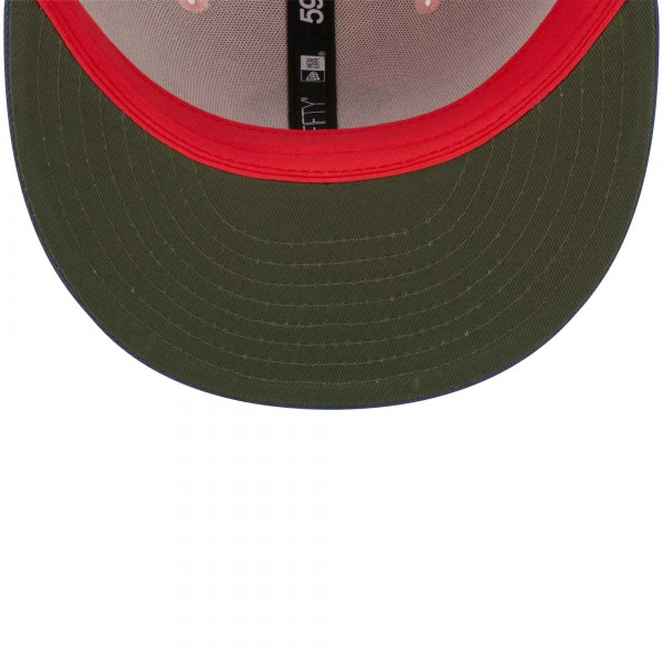 Бейсболка New York Yankees New Era  Olive Undervisor 59FIFTY - Pink/Blue