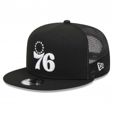 Бейсболка Philadelphia 76ers New Era Evergreen 9FIFTY Trucker - Black