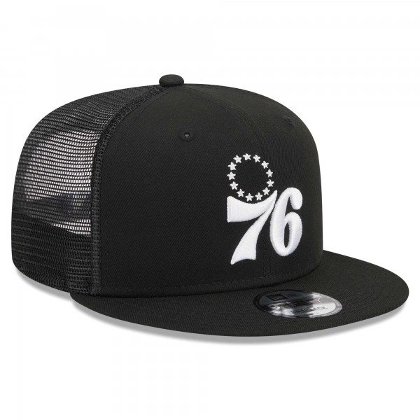 Бейсболка Philadelphia 76ers New Era Evergreen 9FIFTY Trucker - Black