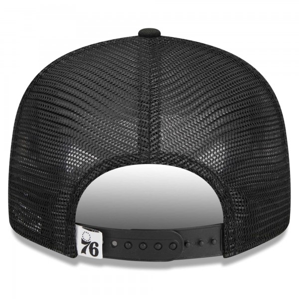 Бейсболка Philadelphia 76ers New Era Evergreen 9FIFTY Trucker - Black