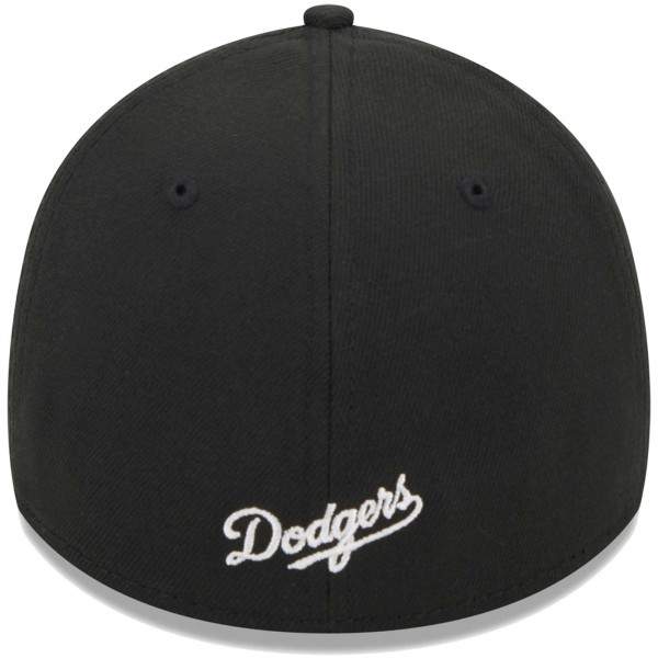 Бейсболка Los Angeles Dodgers New Era Black Logo 39THIRTY