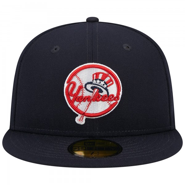 Бейсболка New York Yankees New Era Primary Logo 2000 World Series Team Color 59FIFTY - Navy