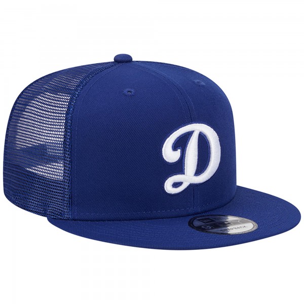Бейсболка Los Angeles Dodgers New Era Royal D Logo Team Color Trucker 9FIFTY Snapback