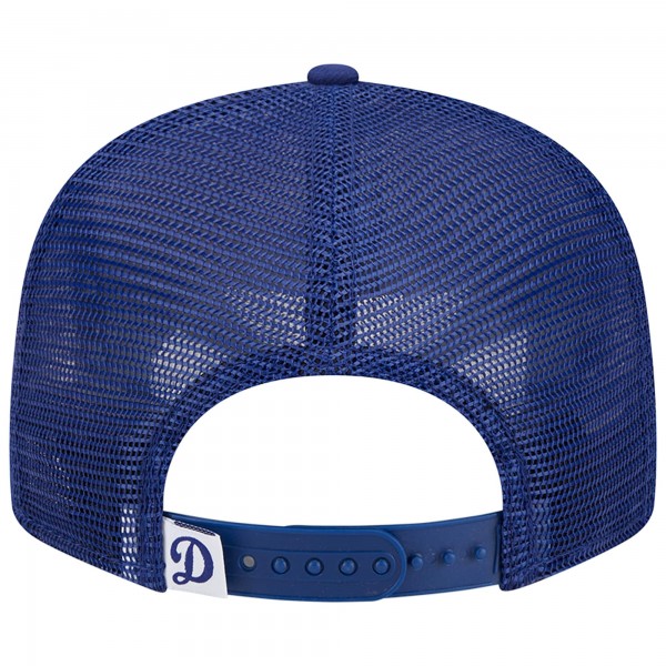 Бейсболка Los Angeles Dodgers New Era Royal D Logo Team Color Trucker 9FIFTY Snapback