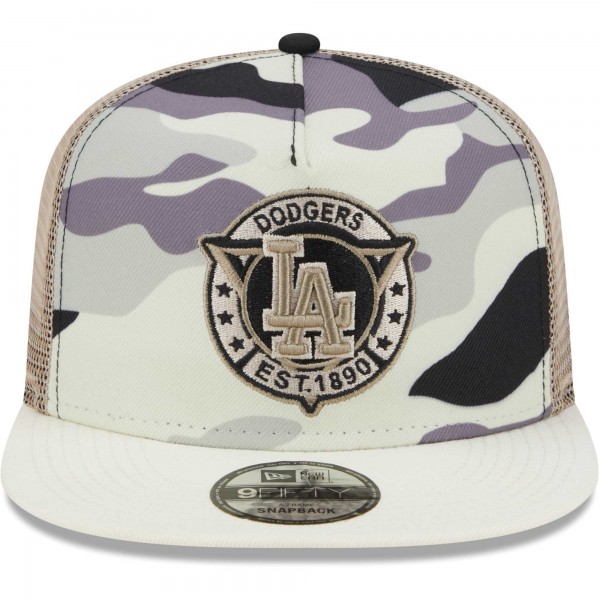 Бейсболка Los Angeles Dodgers New Era Chrome Camo A-Frame 9FIFTY Trucker - White
