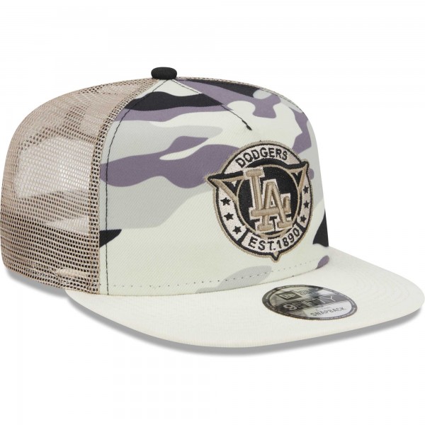Бейсболка Los Angeles Dodgers New Era Chrome Camo A-Frame 9FIFTY Trucker - White