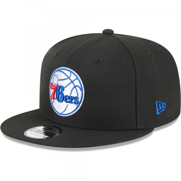 Бейсболка Philadelphia 76ers New Era 3-Time Champions Commemorative Side Patch 9FIFTY - Black