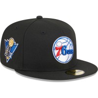 Бейсболка Philadelphia 76ers New Era 3-Time Champions Commemorative Side Patch 59FIFTY - Black