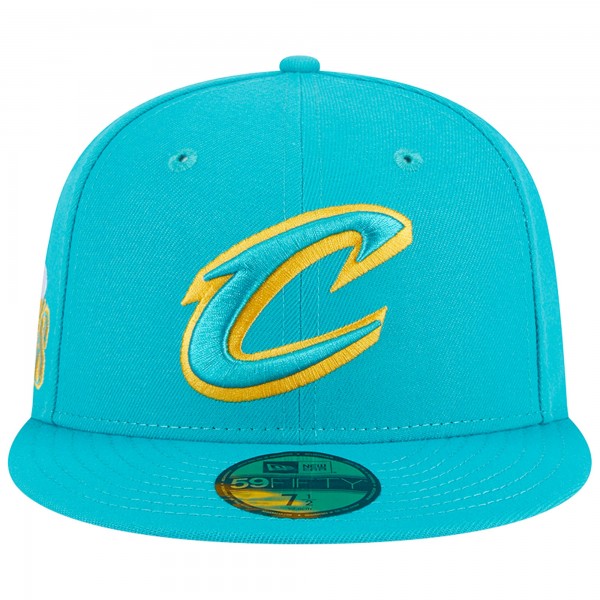 Бейсболка Cleveland Cavaliers New Era  Breeze Grilled Yellow Undervisor 59FIFTY - Turquoise