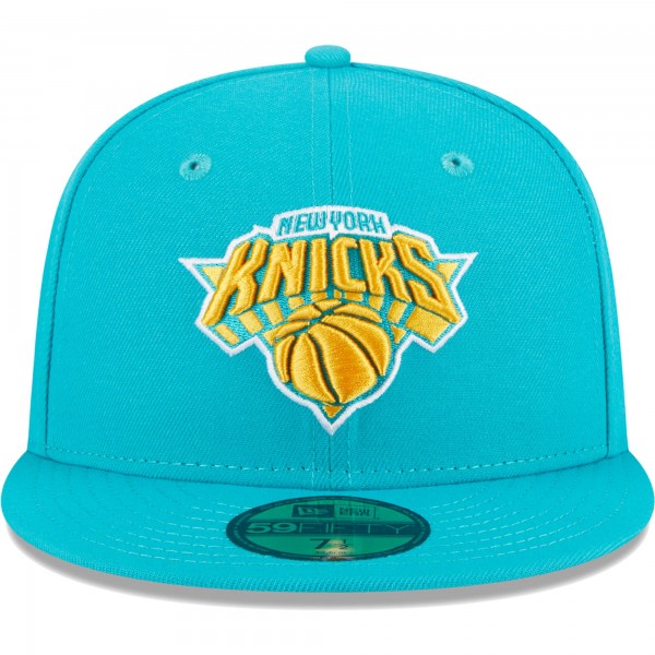 Бейсболка New York Knicks New Era 2-Time Champions Breeze Grilled Yellow Undervisor 59FIFTY - Turquoise