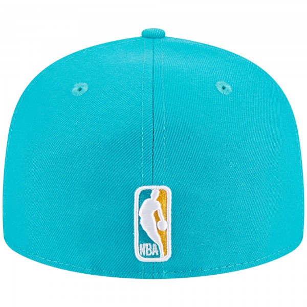 Бейсболка Philadelphia 76ers New Era 3-Time Champions Breeze Grilled Yellow Undervisor 59FIFTY - Turquoise