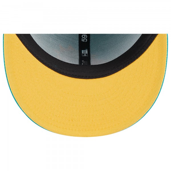Бейсболка Philadelphia 76ers New Era 3-Time Champions Breeze Grilled Yellow Undervisor 59FIFTY - Turquoise