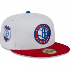 Бейсболка Brooklyn Nets New Era 59FIFTY - White/Red