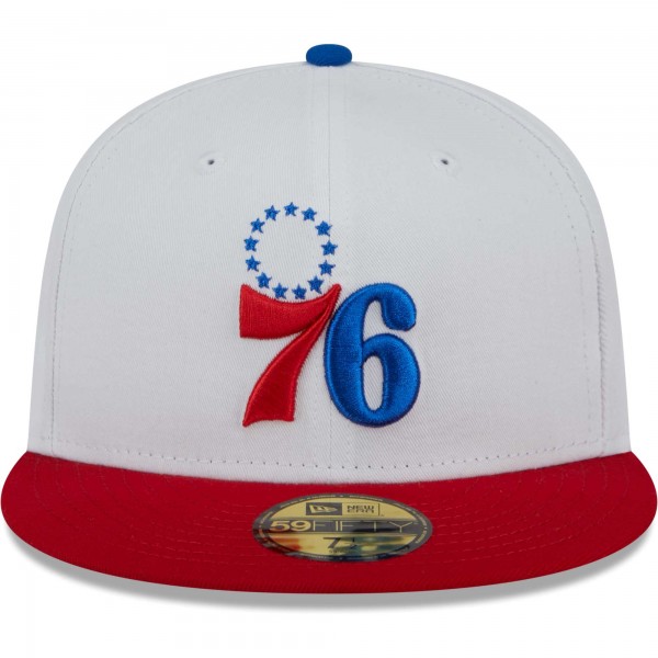 Бейсболка Philadelphia 76ers New Era 59FIFTY - White/Red