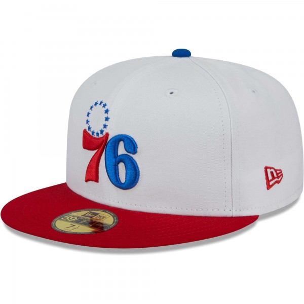Бейсболка Philadelphia 76ers New Era 59FIFTY - White/Red