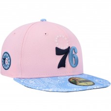 Бейсболка Philadelphia 76ers New Era Paisley Visor 59FIFTY - Pink/Light Blue