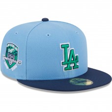 Бейсболка Los Angeles Dodgers New Era Green Undervisor 59FIFTY - Light Blue/Navy