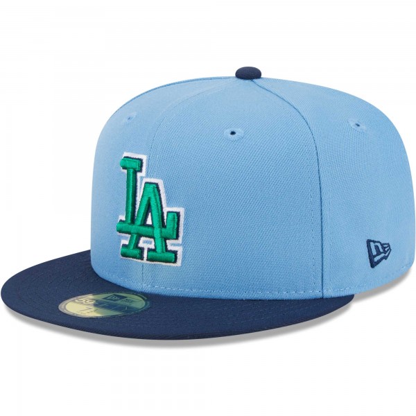 Бейсболка Los Angeles Dodgers New Era Green Undervisor 59FIFTY - Light Blue/Navy