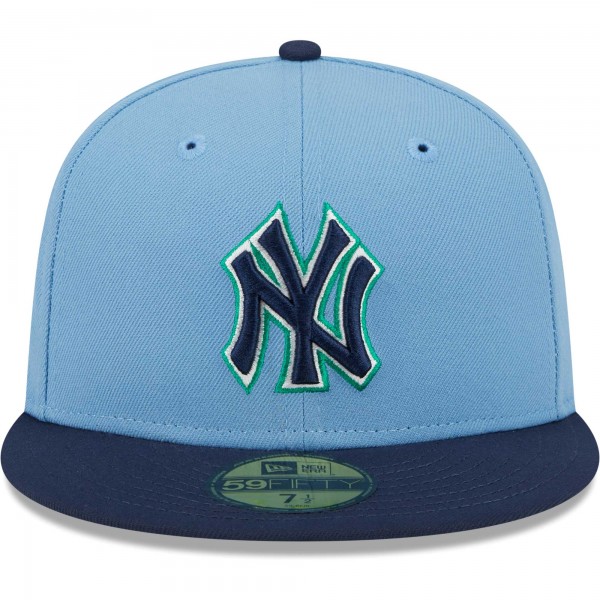 Бейсболка New York Yankees New Era Green Undervisor 59FIFTY - Light Blue/Navy