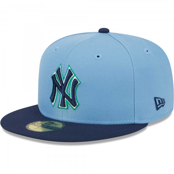 Бейсболка New York Yankees New Era Green Undervisor 59FIFTY - Light Blue/Navy