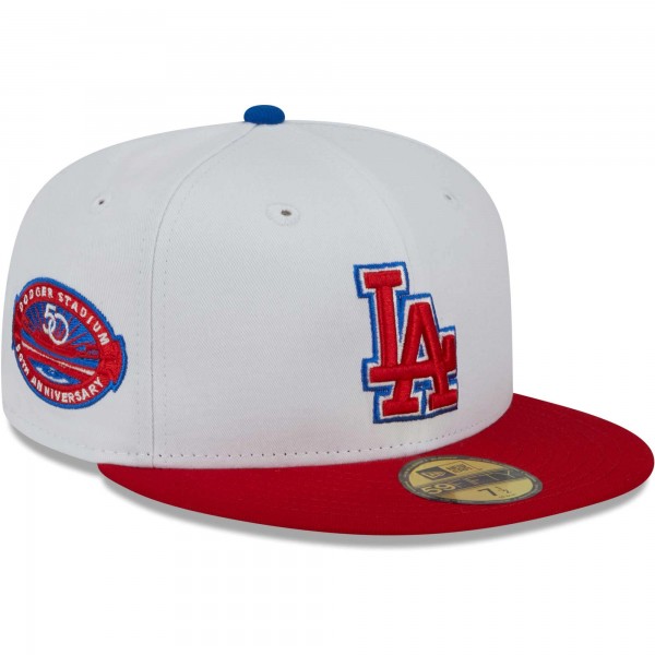 Бейсболка Los Angeles Dodgers New Era Undervisor 59FIFTY - White/Red