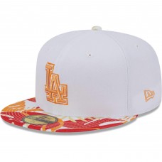 Бейсболка Los Angeles Dodgers New Era Flamingo 59FIFTY - White/Orange
