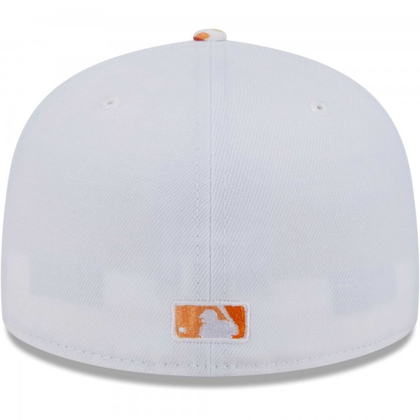 Бейсболка Los Angeles Dodgers New Era Flamingo 59FIFTY - White/Orange