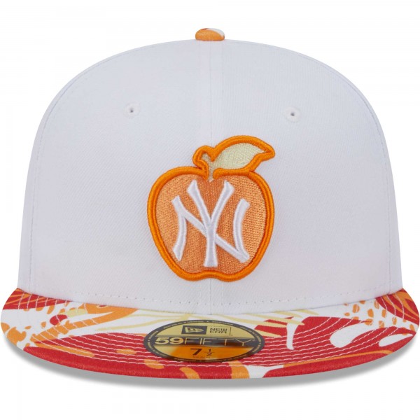Бейсболка New York Yankees New Era Flamingo 59FIFTY - White/Orange
