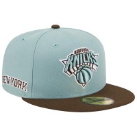 Бейсболка New York Knicks New Era Two-Tone 59FIFTY - Light Blue/Brown