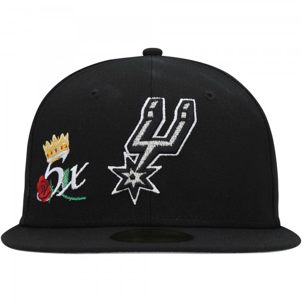 Бейсболка San Antonio Spurs New Era Crown Champs 59FIFTY - Black