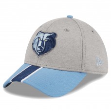 Memphis Grizzlies New Era Striped 39THIRTY Flex Hat - Gray/Light Blue