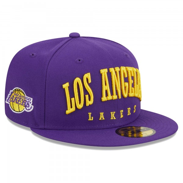 Бейсболка Los Angeles Lakers New Era Big Arch Text 59FIFTY - Purple