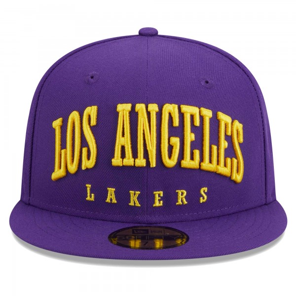 Бейсболка Los Angeles Lakers New Era Big Arch Text 59FIFTY - Purple