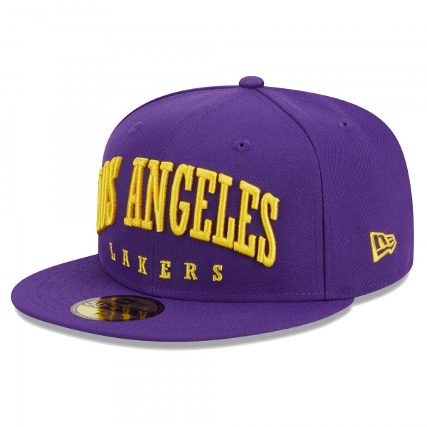 Бейсболка Los Angeles Lakers New Era Big Arch Text 59FIFTY - Purple