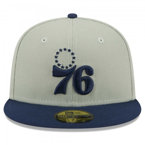 Бейсболка Philadelphia 76ers New Era Two-Tone Color Pack 59FIFTY - Sage/Navy