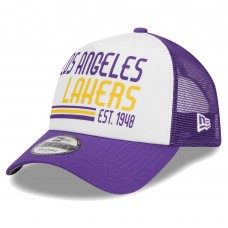 Бейсболка Los Angeles Lakers New Era Lift Pass Foam Front Trucker 9FORTY - White
