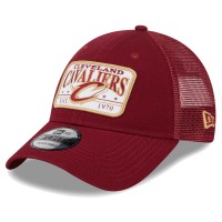 Бейсболка Cleveland Cavaliers New Era Plate Oversized Patch Trucker 9FORTY - Wine
